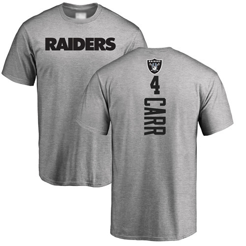 Men Oakland Raiders Ash Derek Carr Backer NFL Football #4 T Shirt->nfl t-shirts->Sports Accessory